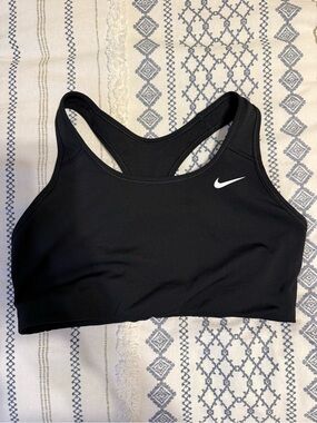 Nike Black Racerback Sports Bra with White Swoosh